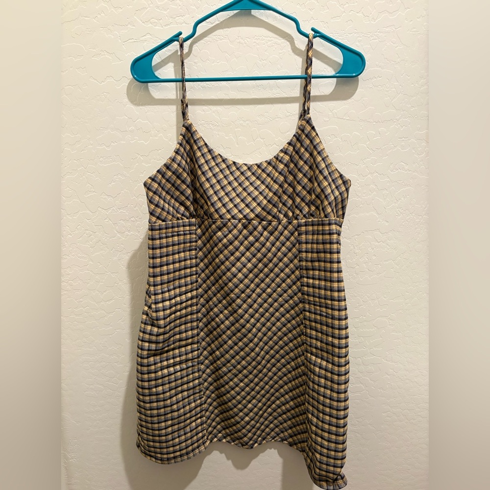 Wild Fable Yellow and Black Plaid Mini Dress Women’s Size XXL